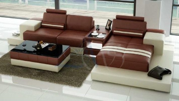 Leather sofa Corner sofa Sofa Couch Design Seat Upholstery Suite Living landscape 2725B