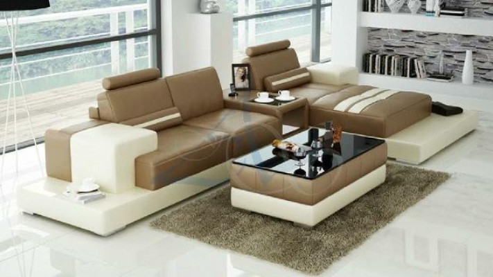 Leather sofa Corner sofa Sofa Couch Design Seat Upholstery Suite Living landscape 2725B