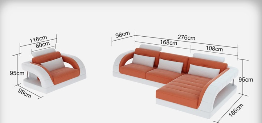 Leather sofa Couch Living landscape Corner sofa + Armchair new Suite Design