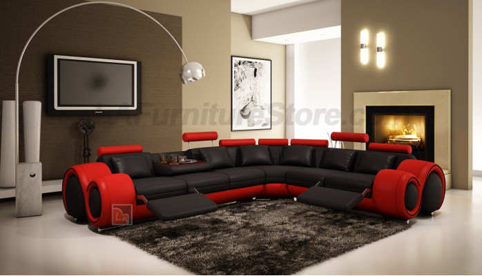 Leather sofa Couch Living landscape Corner sofa Corner Suite Design Modern Sofa A1163