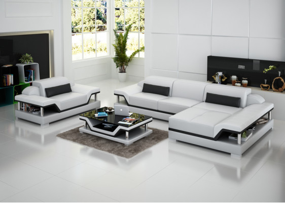 Design leather sofa sofa couch upholstery corner living landscape suite sofas new G8004F