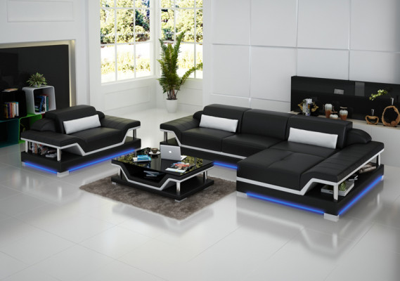 Design leather sofa sofa couch upholstery corner living landscape suite sofas new G8004F