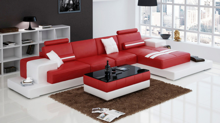 exclusive s Elegant corner sofa in L-shape red design for stylish living spaces