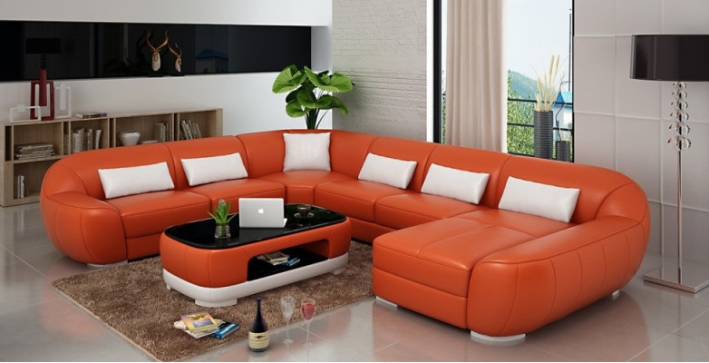 Get the Modern Luxury Leather U-shaped Corner sofa for your living room