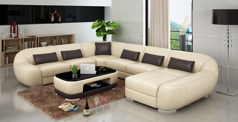 Get the Modern Luxury Leather U-shaped Corner sofa for your living room