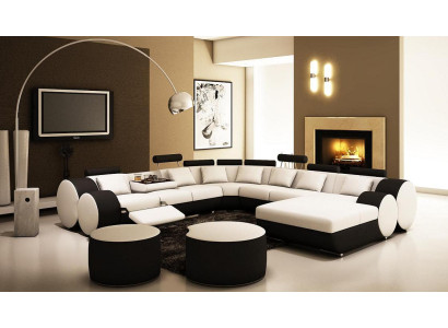Designer leather sofa with USB XXL Living landscape Sofa Upholstered corner Corner sofa new Sofas