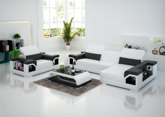 Leather Sofa Modern Couch Living landscape Corner sofa Armchair Set Suite Sofa with USB
