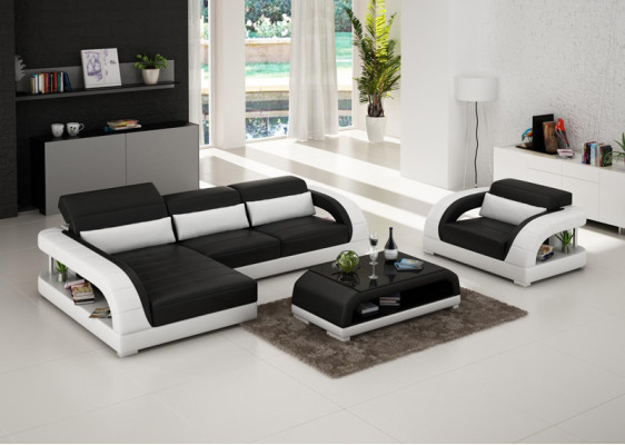 Leather sofa Couch Living landscape Corner sofa Armchair Set Suite Design Sofa USB new