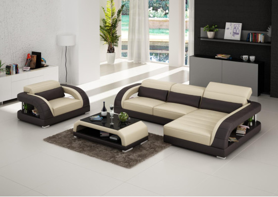 Leather sofa Couch Living landscape Corner sofa Armchair Set Suite Design Sofa USB new