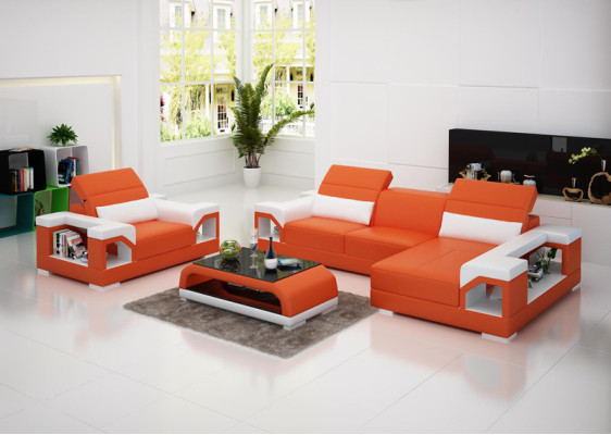 Leather Sofa Modern Couch Living landscape Corner sofa Armchair Set Suite Sofa with USB