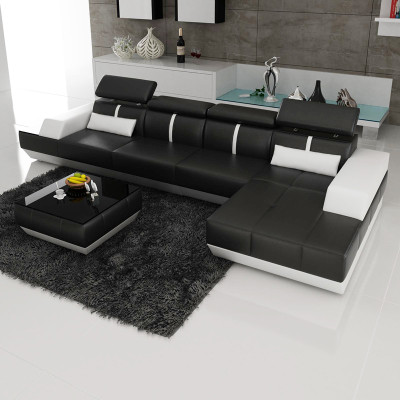 Leather sofa L-shape Couch Living landscape Corner sofa Suite Design Modern Sofa K5015B