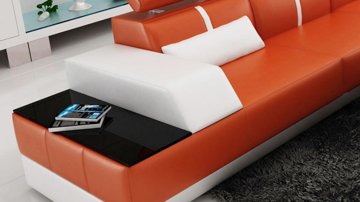 Leather sofa L-shape Couch Living landscape Corner sofa Suite Design Modern Sofa K5015B