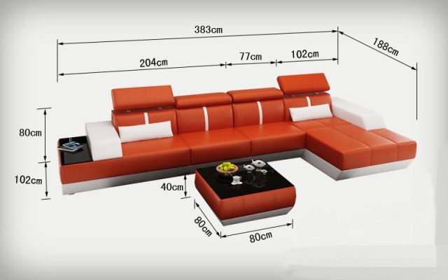 Leather sofa L-shape Couch Living landscape Corner sofa Suite Design Modern Sofa K5015B