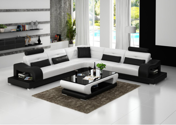 Leather sofa couch living landscape decor corner corner sofa modern suite design