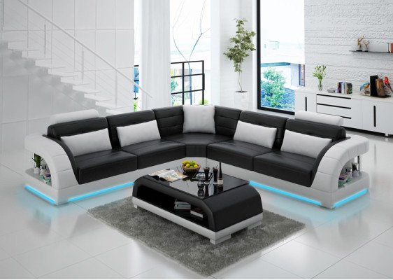 Leather sofa sofa couch living landscape modern corner corner sofa design suite