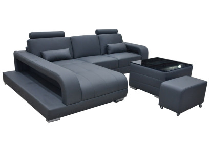 XXL Couch Corner sofa Leather Living landscape Suite Design Modern Sofa L-shape + USB