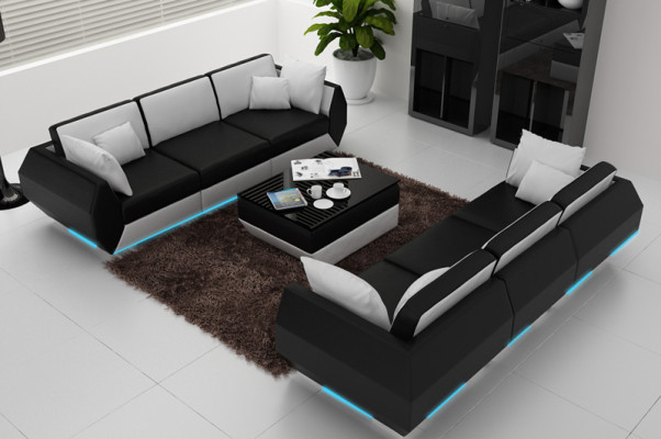 Leather sofa couch sofa set 3+3 seater suite design modern sofa set USB new