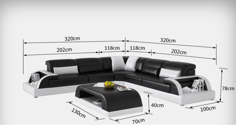 Leather sofa Couch Living landscape Corner sofa Corner Suite Design Modern Sofa USB White