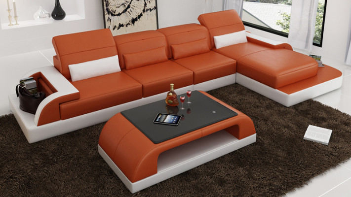 Elegant luxury design L-shaped corner sofa for contemporary home decor
