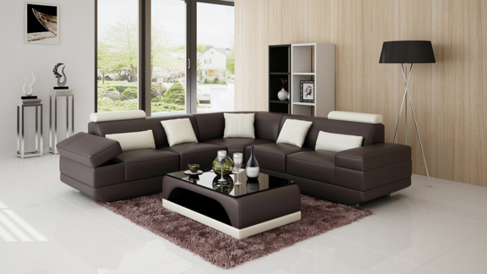 Leather sofa Couch Living landscape Corner sofa Corner Suite Custom made Modern Sofa USB
