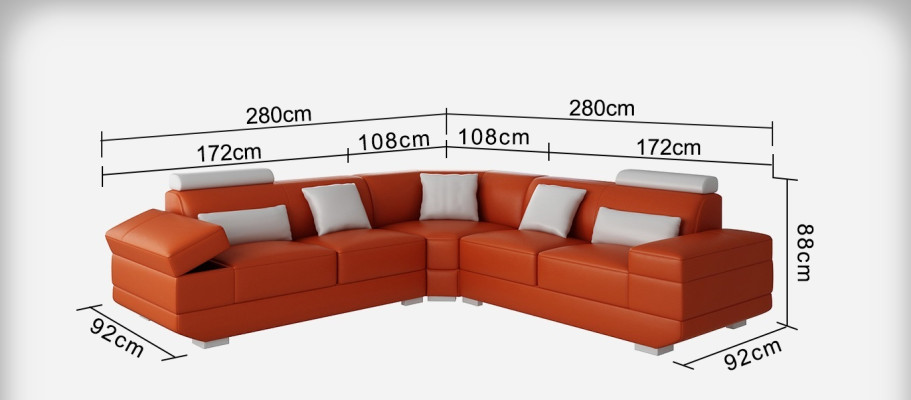 Leather sofa Couch Living landscape Corner sofa Corner Suite Custom made Modern Sofa USB