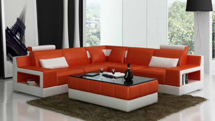 Modern Designer Premium Leather Corner sofa Maximum comfort and timeless aesthetics