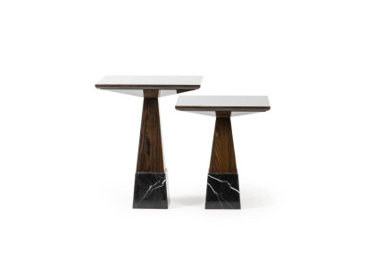 Living room Tables Set 2x side table Design Coffee table Wood Furnishings