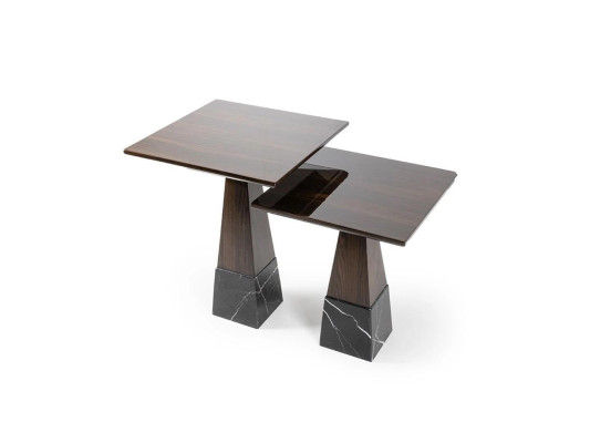 Living room Tables Set 2x side table Design Coffee table Wood Furnishings