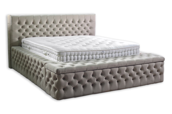 Chesterfield Double Hotel Beds Sleep Room Leather Modern Bed Upholstery