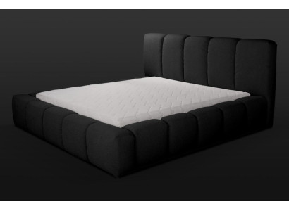 Bed Black Double bed Bedroom Wooden furniture Design Upholstered furniture Fabric