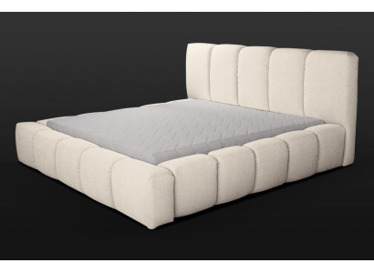 Bed White Double bed Bedroom Wooden furniture Design Upholstered furniture Fabric