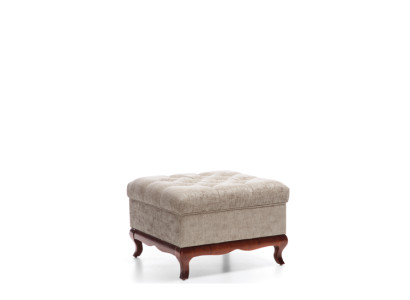 Stool Designer Chesterfield Footstool Textile Beige Upholstery Stool Fabric