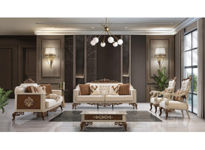 Sofa set 3+1+1+1 Seater Coffee table Luxury Suite Sofa Armchair Fabric Baroque