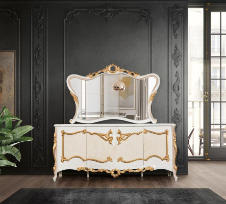 Sideboard with Mirror Suite Ess Baroque Chests of drawers Wood Chest of drawers Wood Wardrobe new