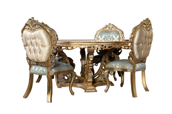 Golden Baroque Dining table Round Table Round Dining Tables Wood Tables 173cm