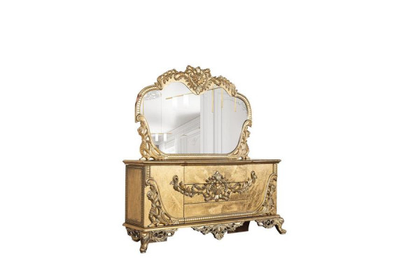 Set Chest of drawers Mirror Suite Chests of drawers Wood Group Sideboard Furniture Baroque