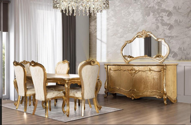 Sideboard Mirror Luxury Chest of drawers Suite Furniture Chests of drawers Sideboards Gold