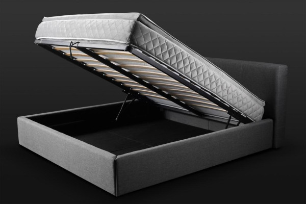 Gray Double bed Upholstery Beds bed base Design Elegant Fabric Bed