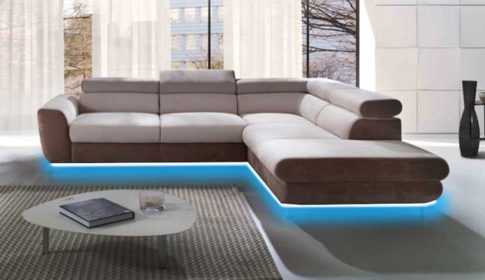 Corner sofa Living landscape Sofa with Bed function Corner sofa Couch Corner Upholstery Suite