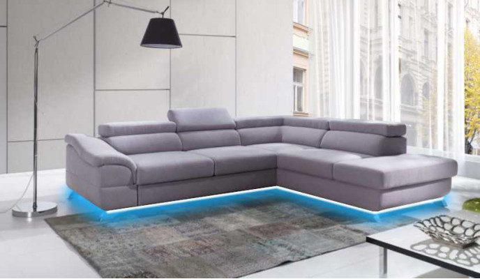 Corner sofa with Bed function Living landscape Sofa Corner sofa Couch Corner Upholstery Suite