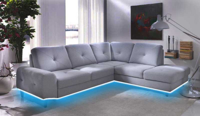Corner sofa Living landscape Fabric Textile Sofa Corner sofa Couch Corner Upholstery Suite