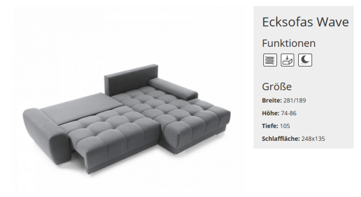 Textile Sofa Corner sofa Couch Living landscape Couches Sofas Upholstery Seat
