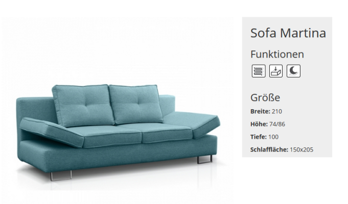 Sofa bed 3 Seater Sofa bed Bed function Office Living room Couch Sofa Upholstery