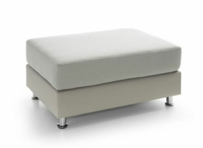 XXL Club Footstool Club Lounge Stool Leather Textile Ottoman Designer Pufa