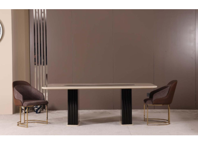 Dining room set luxury 4x chairs + dining table dining set suite armchairs modern