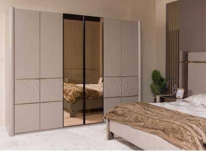 Wardrobe Wardrobe Luxury Bedroom Cabinets Furniture Taupe Wood