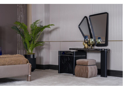 Dressing table with Mirror Stool Make Up Bedroom Design Furniture Wood 2pcs.