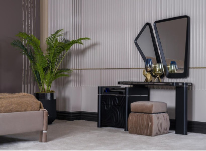 Dressing table with Mirror Stool Make Up Bedroom Design Furniture Wood 2pcs. Dressing table with Mirror Stool Make Up Bedroom Design Furniture Wood 2pcs.
