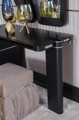 Dressing table with Mirror Stool Make Up Bedroom Design Furniture Wood 2pcs.