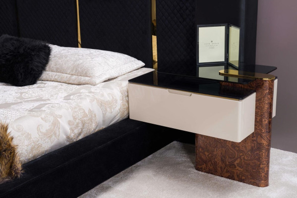 Luxury Bedroom Set Bed 2x Bedside tables + Wardrobe Wood Complete